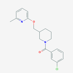 molecular formula C19H21ClN2O2 B2533715 (3-Chlorophenyl)-[3-[(6-methylpyridin-2-yl)oxymethyl]piperidin-1-yl]methanone CAS No. 2380059-63-0
