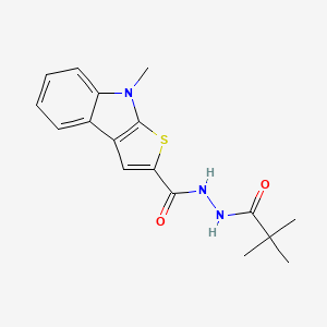 molecular formula C17H19N3O2S B2533719 N'-(2,2-dimethylpropanoyl)-8-methyl-8H-thieno[2,3-b]indole-2-carbohydrazide CAS No. 477855-81-5