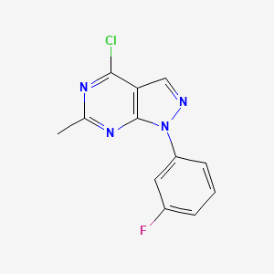 molecular formula C12H8ClFN4 B2533722 4-Chloro-1-(3-fluorophenyl)-6-methyl-1H-pyrazolo[3,4-D]pyrimidine CAS No. 1269705-39-6