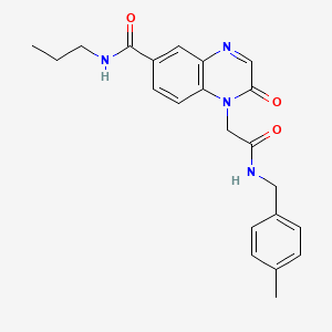 molecular formula C22H24N4O3 B2533728 1-(2-((4-甲基苄基)氨基)-2-氧代乙基)-2-氧代-N-丙基-1,2-二氢喹喔啉-6-甲酰胺 CAS No. 1251675-03-2