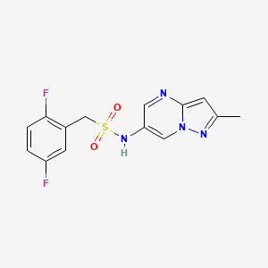 molecular formula C14H12F2N4O2S B2533736 1-(2,5-difluorophenyl)-N-(2-methylpyrazolo[1,5-a]pyrimidin-6-yl)methanesulfonamide CAS No. 1795299-90-9