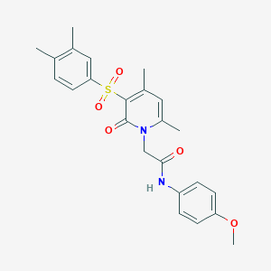 molecular formula C24H26N2O5S B2533738 2-(3-((3,4-二甲苯基)磺酰基)-4,6-二甲基-2-氧代吡啶-1(2H)-基)-N-(4-甲氧基苯基)乙酰胺 CAS No. 1189663-84-0