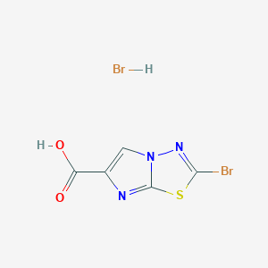 molecular formula C5H3Br2N3O2S B2533740 2-Bromoimidazo[2,1-b][1,3,4]thiadiazole-6-carboxylic acid hydrobromide CAS No. 2232877-38-0