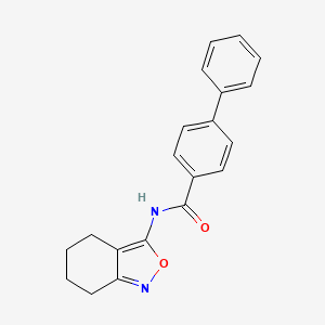 molecular formula C20H18N2O2 B2533746 N-(4,5,6,7-tetrahydrobenzo[c]isoxazol-3-yl)-[1,1'-biphenyl]-4-carboxamide CAS No. 946370-40-7