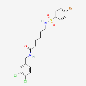 molecular formula C19H21BrCl2N2O3S B2533754 6-(4-ブロモフェニルスルホンアミド)-N-(3,4-ジクロロベンジル)ヘキサンアミド CAS No. 451474-38-7