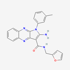 molecular formula C23H19N5O2 B2533759 2-氨基-N-(呋喃-2-基甲基)-1-(间甲苯基)-1H-吡咯并[2,3-b]喹喔啉-3-甲酰胺 CAS No. 376605-39-9