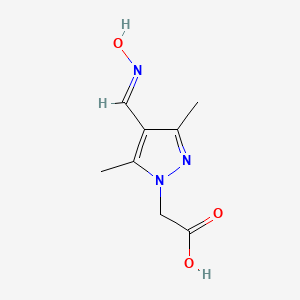 molecular formula C8H11N3O3 B2533760 2-{4-[(hydroxyimino)methyl]-3,5-dimethyl-1H-pyrazol-1-yl}acetic acid CAS No. 1181471-99-7