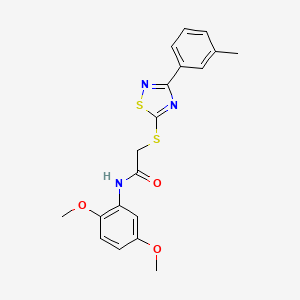 molecular formula C19H19N3O3S2 B2533763 N-(2,5-dimethoxyphenyl)-2-((3-(m-tolyl)-1,2,4-thiadiazol-5-yl)thio)acetamide CAS No. 864917-98-6