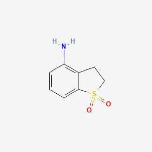 molecular formula C8H9NO2S B2533764 1,1-ジオキソ-2,3-ジヒドロ-1-ベンゾチオフェン-4-アミン CAS No. 1469093-36-4