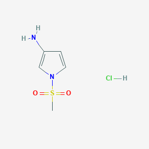 molecular formula C5H9ClN2O2S B2533767 1-Methylsulfonylpyrrol-3-amine;hydrochloride CAS No. 2416236-26-3
