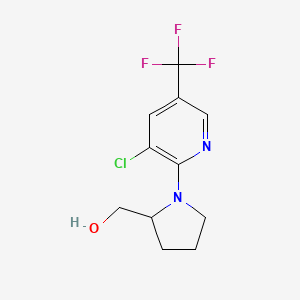 molecular formula C11H12ClF3N2O B2533777 (1-(3-Chloro-5-(trifluoromethyl)pyridin-2-yl)pyrrolidin-2-yl)methanol CAS No. 1306120-26-2