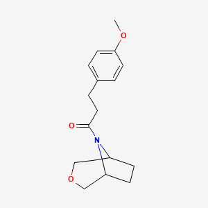 molecular formula C16H21NO3 B2533791 1-((1R,5S)-3-oxa-8-azabicyclo[3.2.1]octan-8-yl)-3-(4-methoxyphenyl)propan-1-one CAS No. 1396858-06-2