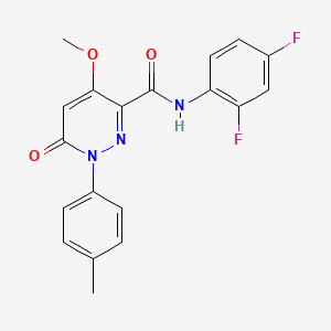 molecular formula C19H15F2N3O3 B2533792 N-(2,4-二氟苯基)-4-甲氧基-1-(4-甲基苯基)-6-氧代吡啶并恶嗪-3-甲酰胺 CAS No. 941879-51-2
