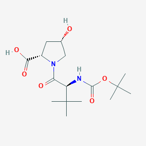 molecular formula C16H28N2O6 B2533802 (2S,4S)-1-((S)-2-((tert-Butoxycarbonyl)amino)-3,3-dimethylbutanoyl)-4-hydroxypyrrolidine-2-carboxylic acid CAS No. 817183-33-8