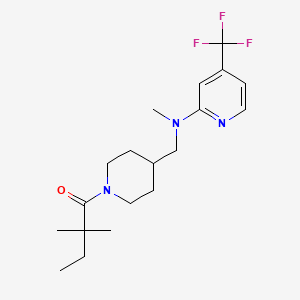 molecular formula C19H28F3N3O B2533803 2,2-Dimethyl-1-[4-[[methyl-[4-(trifluoromethyl)pyridin-2-yl]amino]methyl]piperidin-1-yl]butan-1-one CAS No. 2415542-85-5