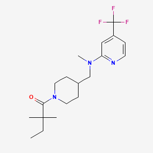 molecular formula C19H28F3N3O B2533803 2,2-Dimethyl-1-[4-({methyl[4-(trifluoromethyl)pyridin-2-yl]amino}methyl)piperidin-1-yl]butan-1-one CAS No. 2415542-85-5