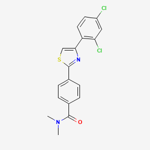 molecular formula C18H14Cl2N2OS B2533807 4-[4-(2,4-dichlorophenyl)-1,3-thiazol-2-yl]-N,N-dimethylbenzamide CAS No. 321429-97-4