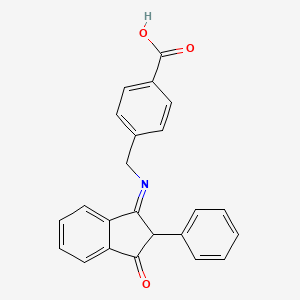 molecular formula C23H17NO3 B2533809 4-{[(3-oxo-2-phenyl-2,3-dihydro-1H-inden-1-yliden)amino]methyl}benzenecarboxylic acid CAS No. 1024791-96-5