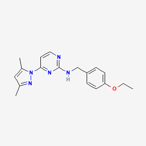 molecular formula C18H21N5O B2533813 4-(3,5-二甲基-1H-吡唑-1-基)-N-(4-乙氧基苄基)嘧啶-2-胺 CAS No. 1251693-15-8