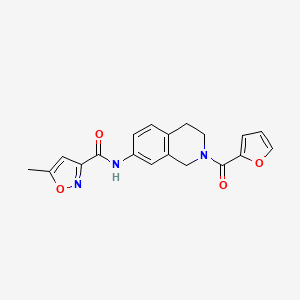 molecular formula C19H17N3O4 B2533814 N-(2-(furan-2-carbonyl)-1,2,3,4-tetrahydroisoquinolin-7-yl)-5-methylisoxazole-3-carboxamide CAS No. 1206986-79-9