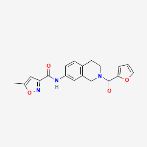 molecular formula C19H17N3O4 B2533814 N-(2-(呋喃-2-羰基)-1,2,3,4-四氢异喹啉-7-基)-5-甲基异恶唑-3-甲酰胺 CAS No. 1206986-79-9