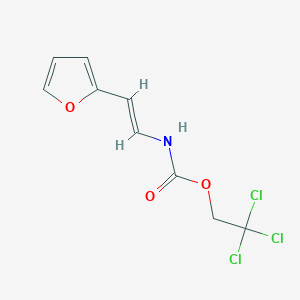 molecular formula C9H8Cl3NO3 B2533823 2,2,2-三氯乙基 N-[(E)-2-(呋喃-2-基)乙烯基]氨基甲酸酯 CAS No. 338399-69-2