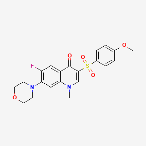 molecular formula C21H21FN2O5S B2533871 6-Fluoro-3-(4-methoxybenzenesulfonyl)-1-methyl-7-(morpholin-4-yl)-1,4-dihydroquinolin-4-one CAS No. 892772-06-4