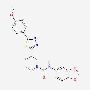 N-(2H-1,3-benzodioxol-5-yl)-3-[5-(4-methoxyphenyl)-1,3,4-thiadiazol-2-yl]piperidine-1-carboxamide