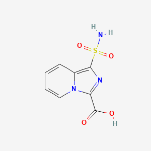 molecular formula C8H7N3O4S B2533876 1-磺酰胺基咪唑并[1,5-a]吡啶-3-羧酸 CAS No. 2090320-29-7