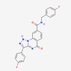 molecular formula C23H15F2N5O2 B2533881 N-(4-fluorobenzyl)-3-(4-fluorophenyl)-5-oxo-4,5-dihydro-[1,2,3]triazolo[1,5-a]quinazoline-8-carboxamide CAS No. 1031649-74-7