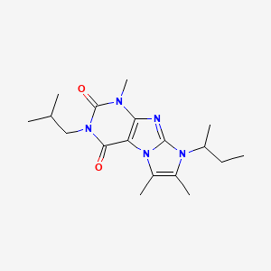 molecular formula C18H27N5O2 B2533883 8-(sec-butyl)-3-isobutyl-1,6,7-trimethyl-1H-imidazo[2,1-f]purine-2,4(3H,8H)-dione CAS No. 915884-27-4