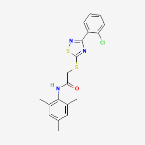 molecular formula C19H18ClN3OS2 B2533894 2-((3-(2-chlorophenyl)-1,2,4-thiadiazol-5-yl)thio)-N-mesitylacetamide CAS No. 864919-12-0