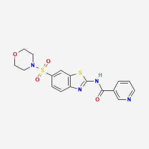 molecular formula C17H16N4O4S2 B2533896 N-(6-morpholin-4-ylsulfonyl-1,3-benzothiazol-2-yl)pyridine-3-carboxamide CAS No. 892315-86-5