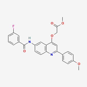 molecular formula C26H21FN2O5 B2533904 Methyl 2-((6-(3-fluorobenzamido)-2-(4-methoxyphenyl)quinolin-4-yl)oxy)acetate CAS No. 1207058-68-1