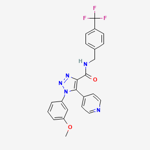 molecular formula C23H18F3N5O2 B2533939 1-(3-methoxyphenyl)-5-(pyridin-4-yl)-N-(4-(trifluoromethyl)benzyl)-1H-1,2,3-triazole-4-carboxamide CAS No. 1326830-31-2