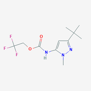 molecular formula C11H16F3N3O2 B2533943 2,2,2-三氟乙基-N-(3-叔丁基-1-甲基-1H-吡唑-5-基)氨基甲酸酯 CAS No. 1955564-20-1
