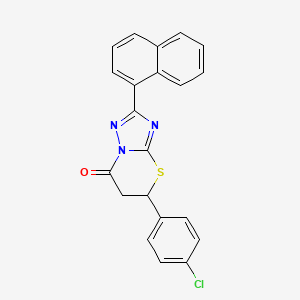 molecular formula C21H14ClN3OS B2533944 5-(4-chlorophenyl)-2-(naphthalen-1-yl)-5H-[1,2,4]triazolo[5,1-b][1,3]thiazin-7(6H)-one CAS No. 442557-50-8