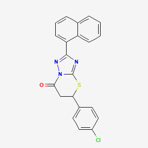 5-(4-chlorophenyl)-2-(naphthalen-1-yl)-5H,6H,7H-[1,2,4]triazolo[3,2-b][1,3]thiazin-7-one