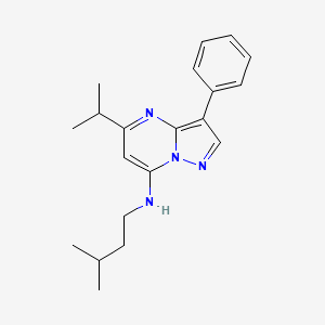 molecular formula C20H26N4 B2533951 N-(3-methylbutyl)-3-phenyl-5-(propan-2-yl)pyrazolo[1,5-a]pyrimidin-7-amine CAS No. 890629-89-7