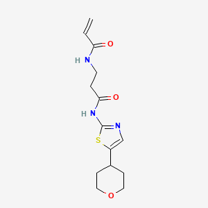 molecular formula C14H19N3O3S B2533958 N-[5-(Oxan-4-yl)-1,3-thiazol-2-yl]-3-(prop-2-enoylamino)propanamide CAS No. 2361821-27-2