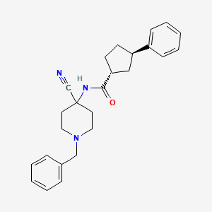 molecular formula C25H29N3O B2533959 (1R,3R)-N-(1-Benzyl-4-cyanopiperidin-4-yl)-3-phenylcyclopentane-1-carboxamide CAS No. 2194306-02-8