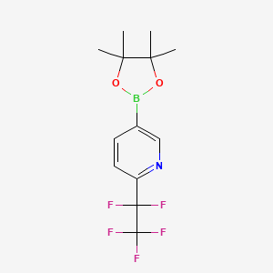 molecular formula C13H15BF5NO2 B2533965 2-(1,1,2,2,2-Pentafluoroethyl)-5-(4,4,5,5-tetramethyl-1,3,2-dioxaborolan-2-yl)pyridine CAS No. 1816282-89-9