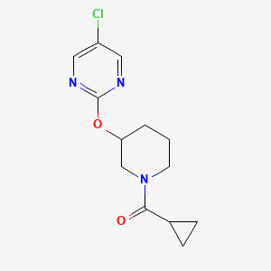 molecular formula C13H16ClN3O2 B2533968 (3-((5-氯嘧啶-2-基)氧代)哌啶-1-基)(环丙基)甲酮 CAS No. 2034579-57-0
