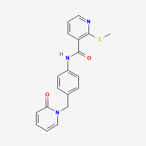 molecular formula C19H17N3O2S B2533972 2-(甲硫基)-N-{4-[(2-氧代-1,2-二氢吡啶-1-基)甲基]苯基}吡啶-3-甲酰胺 CAS No. 1302131-88-9