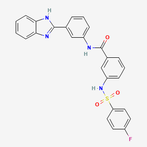 molecular formula C26H19FN4O3S B2533978 N-(3-(1H-benzo[d]imidazol-2-yl)phenyl)-3-(4-fluorophenylsulfonamido)benzamide CAS No. 2034441-08-0