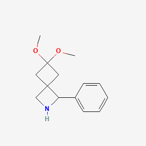molecular formula C14H19NO2 B2533979 6,6-Dimethoxy-1-phenyl-2-azaspiro[3.3]heptane CAS No. 1955557-98-8
