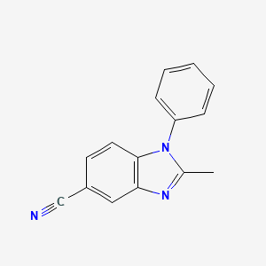 molecular formula C15H11N3 B2534002 2-Methyl-1-phenyl-1H-benzo[d]imidazole-5-carbonitrile CAS No. 63339-94-6