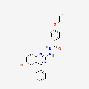 molecular formula C25H23BrN4O2 B2534008 N'-(6-bromo-4-phenylquinazolin-2-yl)-4-butoxybenzohydrazide CAS No. 391218-68-1