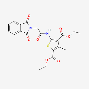 molecular formula C21H20N2O7S B2534018 Diethyl 5-(2-(1,3-dioxoisoindolin-2-yl)acetamido)-3-methylthiophene-2,4-dicarboxylate CAS No. 300828-58-4
