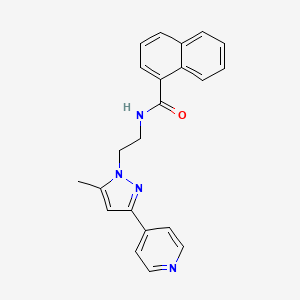 molecular formula C22H20N4O B2534022 N-(2-(5-甲基-3-(吡啶-4-基)-1H-吡唑-1-基)乙基)-1-萘酰胺 CAS No. 2034234-90-5